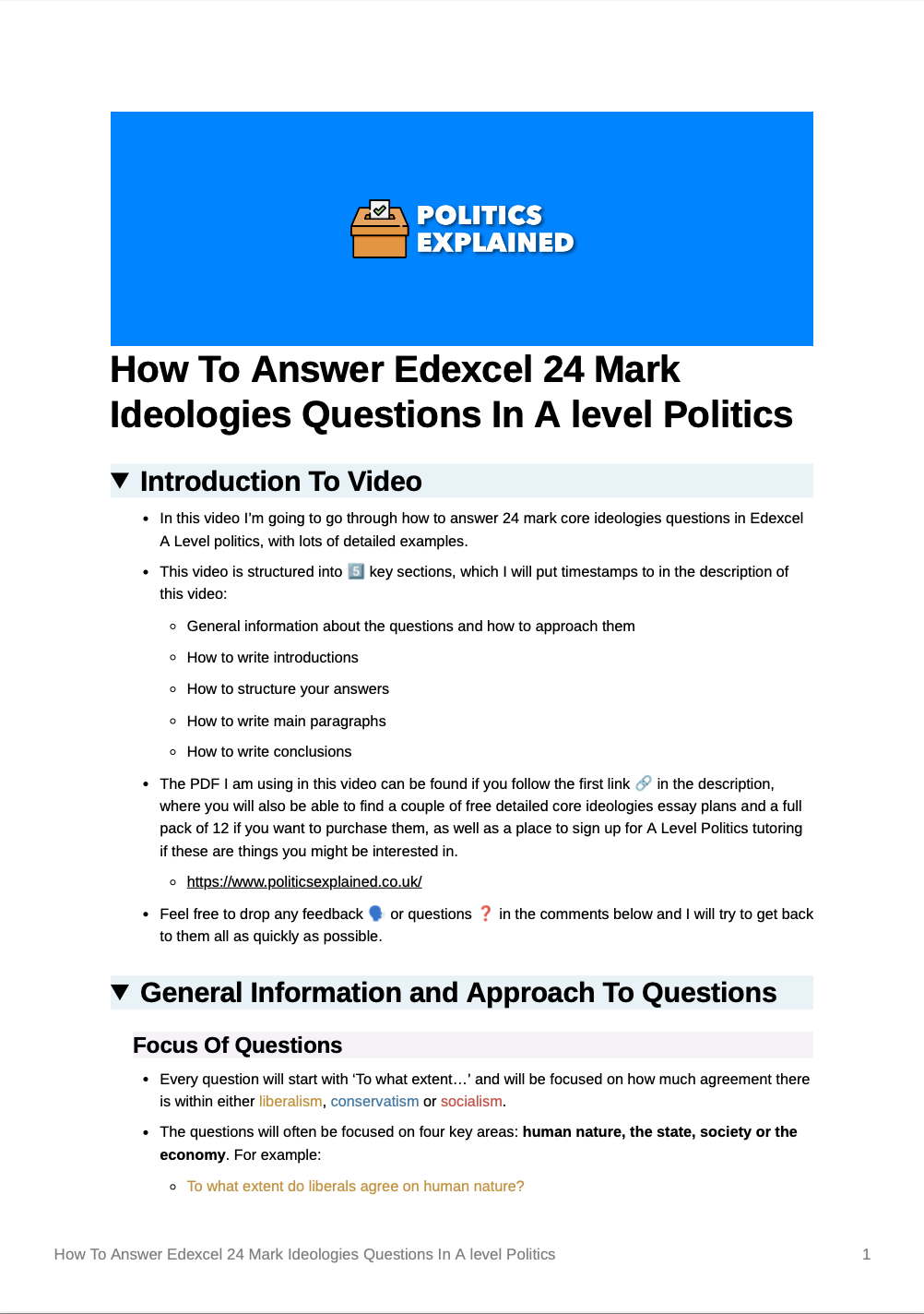 Exam question guides